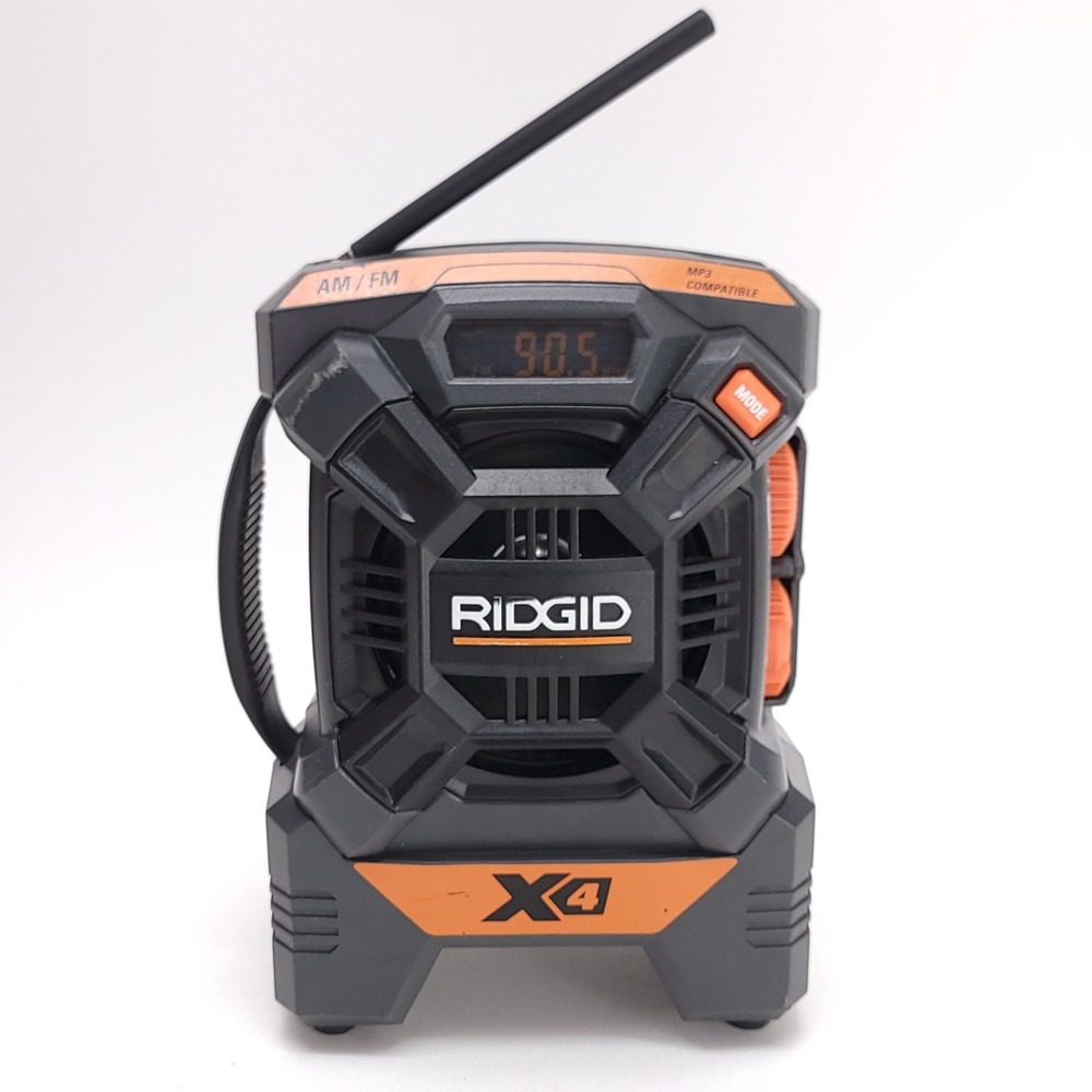 Ridgid X4 18V Cordless Jobsite AM/FM Radio MP3 Compatible R84084 TESTED WORKING